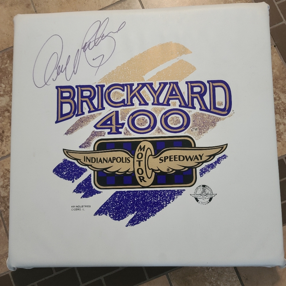 Brickyard 400 autographed seat cushion, #7. Nascar - Indianapolis Motor Speedway